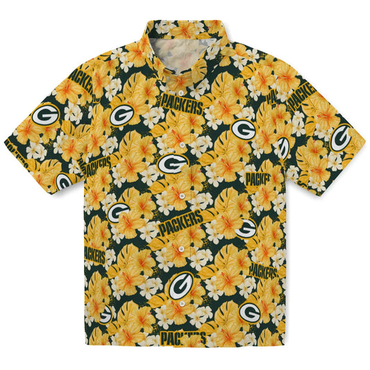 Green Bay Packers Hawaiian Shirt - Hibiscus Tropics | Moonbestprint