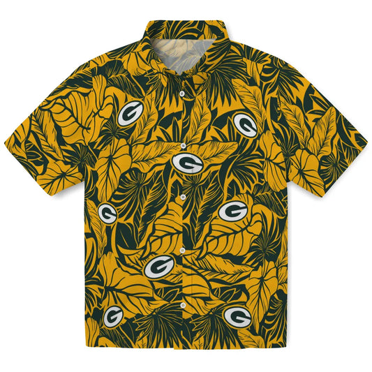 Green Bay Packers Hawaiian Shirt - Monstera Layer | Moonbestprint