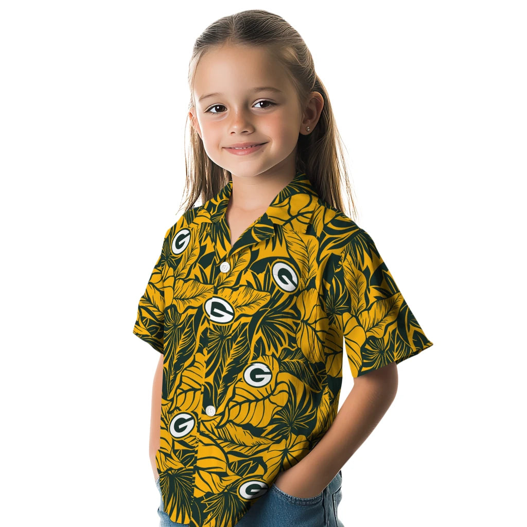 Green Bay Packers Hawaiian Shirt - Monstera Layer | Moonbestprint