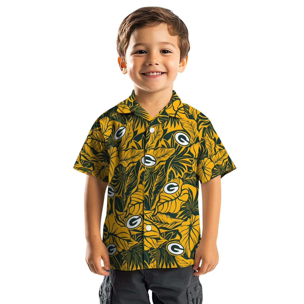 Green Bay Packers Hawaiian Shirt - Monstera Layer | Moonbestprint