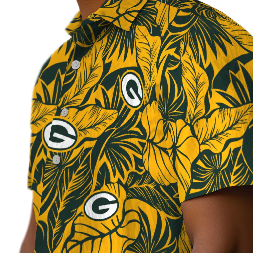 Green Bay Packers Hawaiian Shirt - Monstera Layer | Moonbestprint