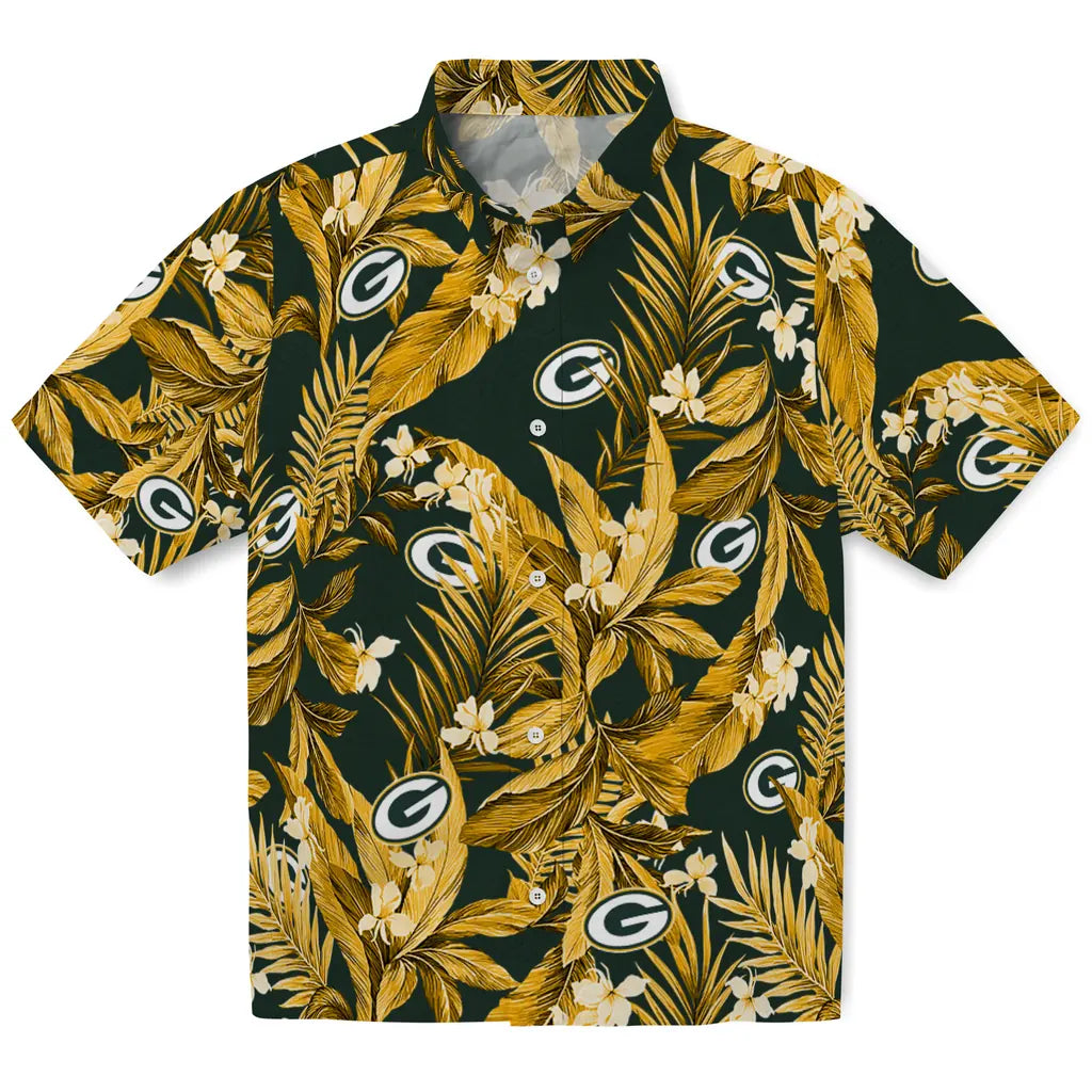 Green Bay Packers Hawaiian Shirt - Palm Leaves | Moonbestprint