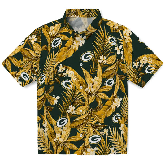 Green Bay Packers Hawaiian Shirt - Palm Leaves | Moonbestprint