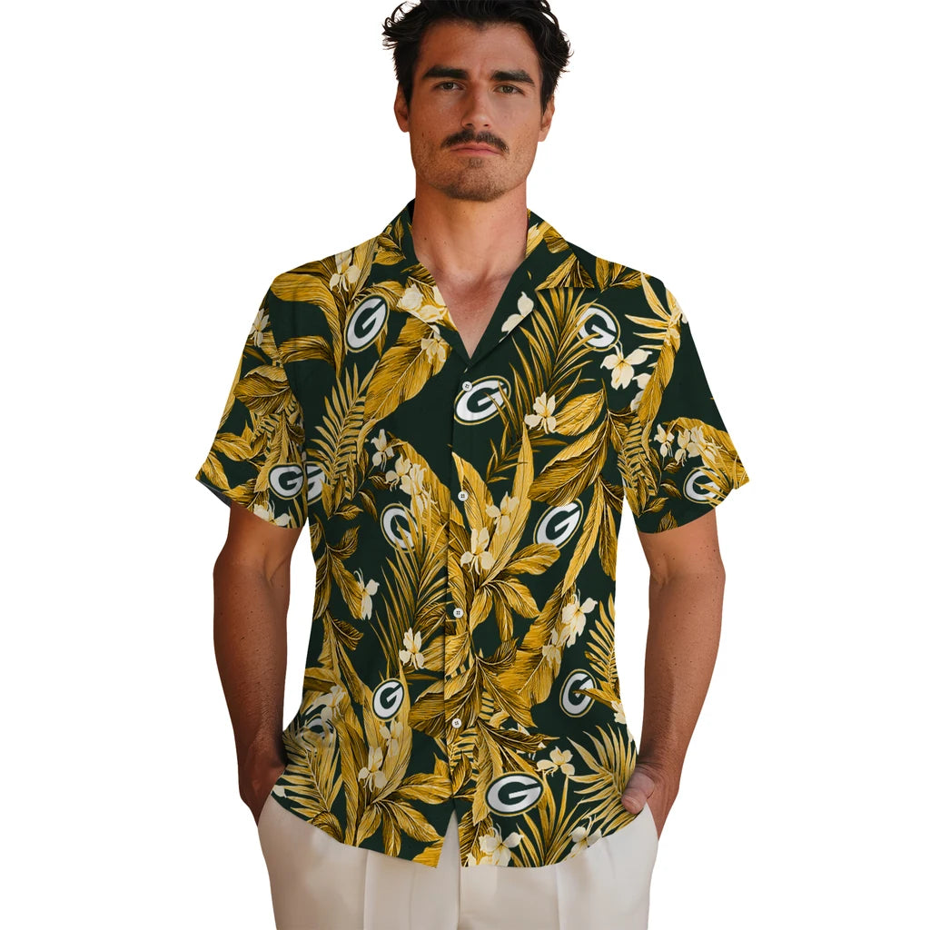 Green Bay Packers Hawaiian Shirt - Palm Leaves | Moonbestprint