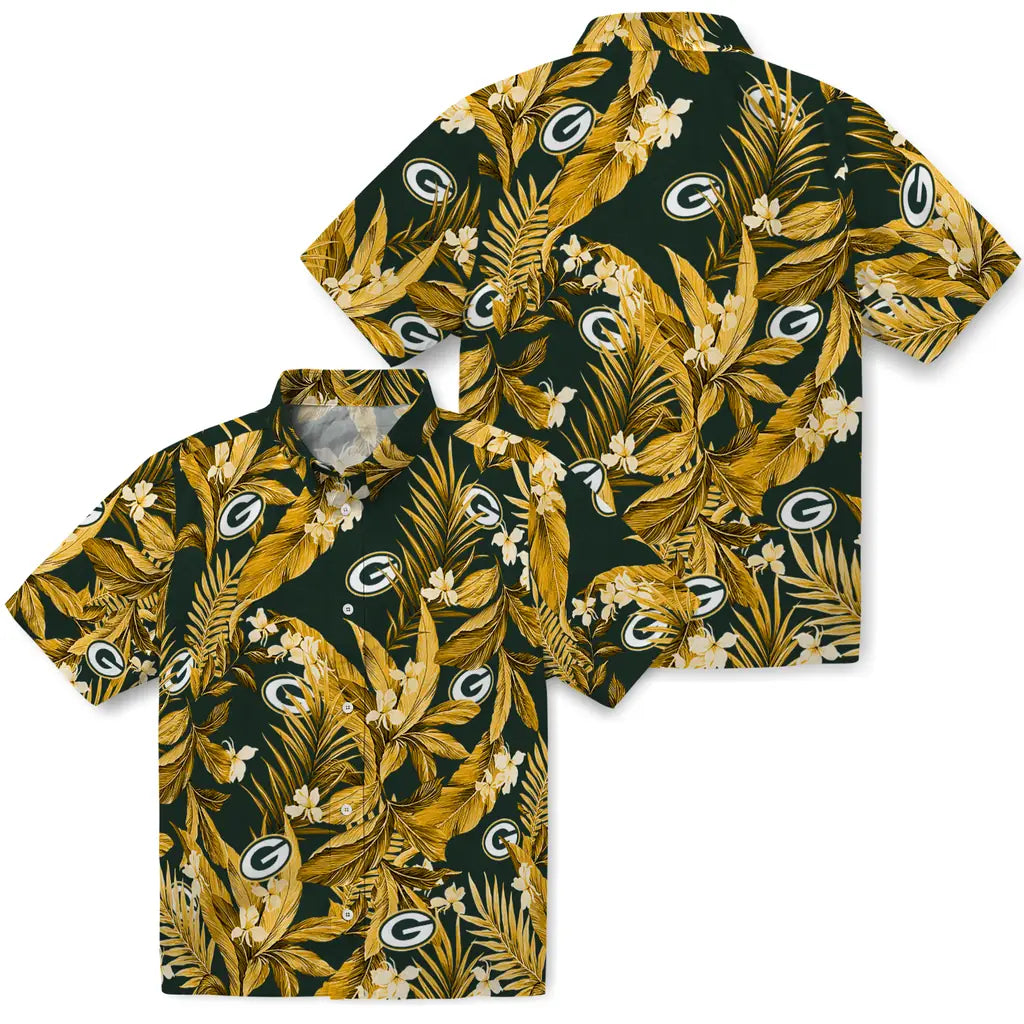 Green Bay Packers Hawaiian Shirt - Palm Leaves | Moonbestprint