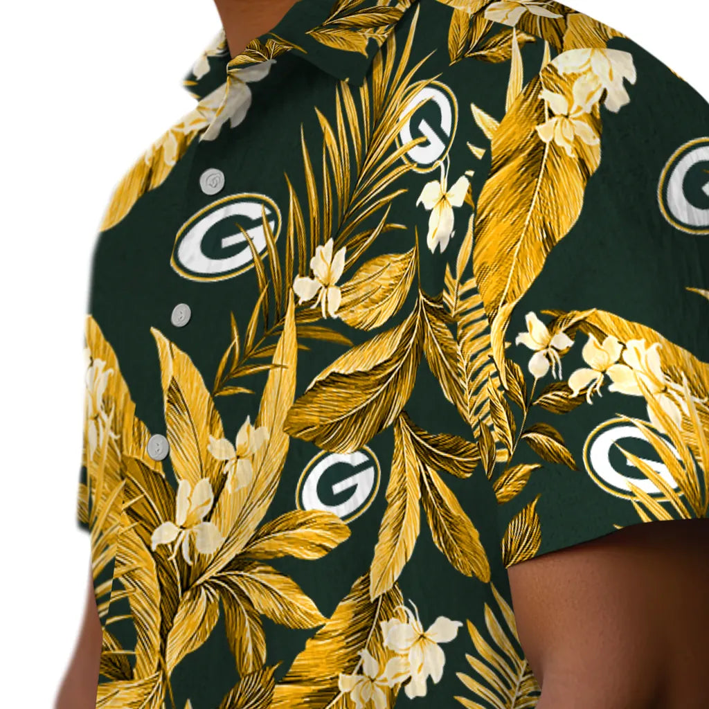 Green Bay Packers Hawaiian Shirt - Palm Leaves | Moonbestprint