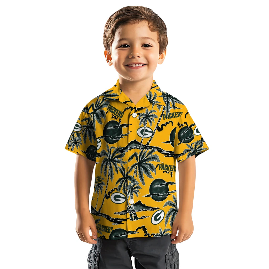 Green Bay Packers Hawaiian Shirt - Palm Sunset | Moonbestprint