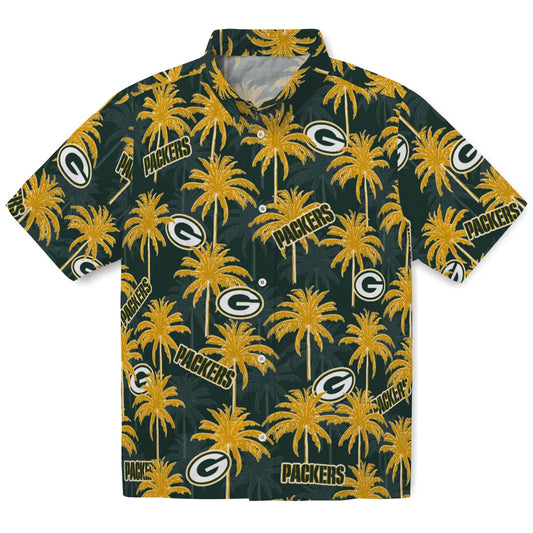 Green Bay Packers Hawaiian Shirt - Palm Tree Motif | Moonbestprint