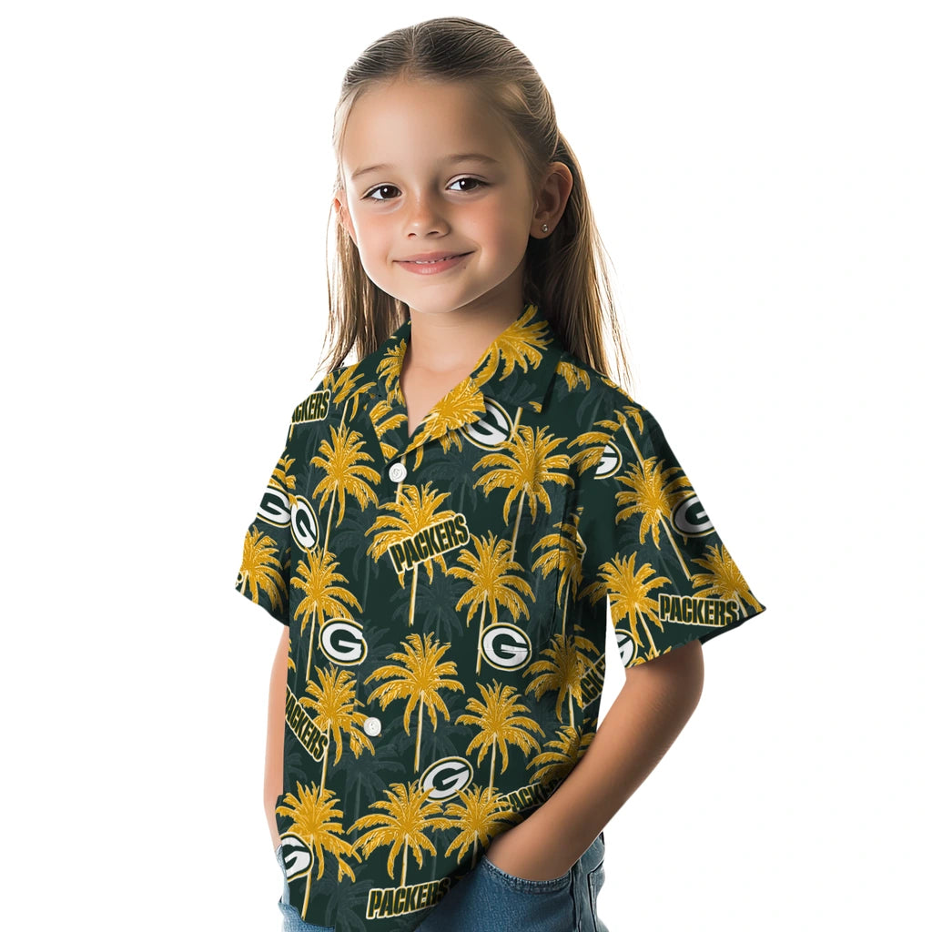 Green Bay Packers Hawaiian Shirt - Palm Tree Motif | Moonbestprint