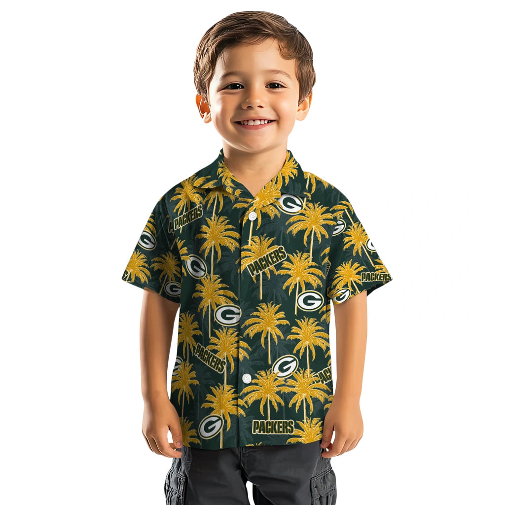 Green Bay Packers Hawaiian Shirt - Palm Tree Motif | Moonbestprint