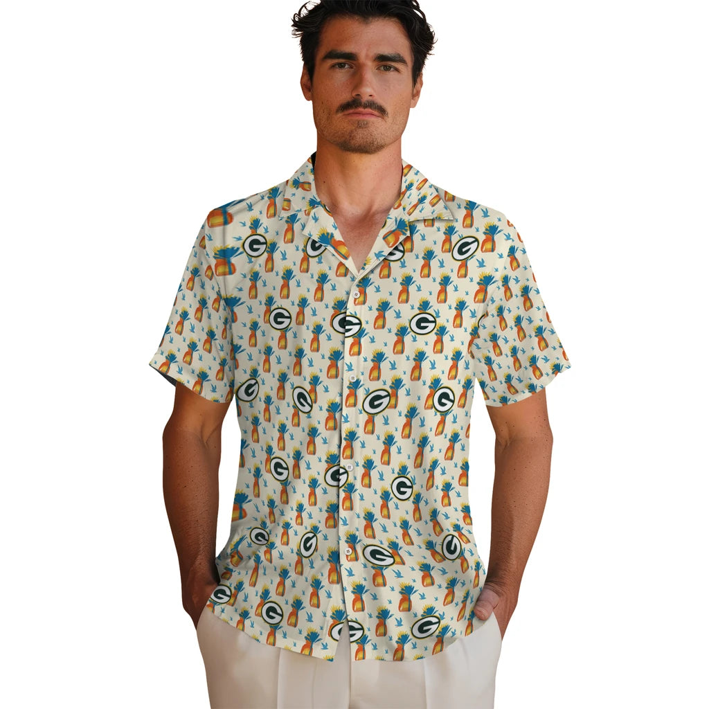 Green Bay Packers Hawaiian Shirt - Pineapple Delight | Moonbestprint