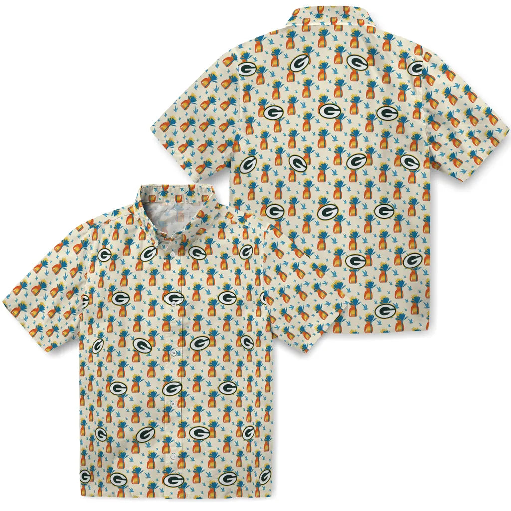 Green Bay Packers Hawaiian Shirt - Pineapple Delight | Moonbestprint