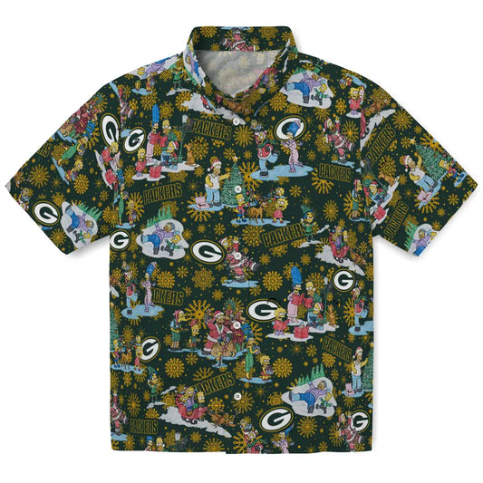 Green Bay Packers Hawaiian Shirt - Simpsons Christmas | Moonbestprint