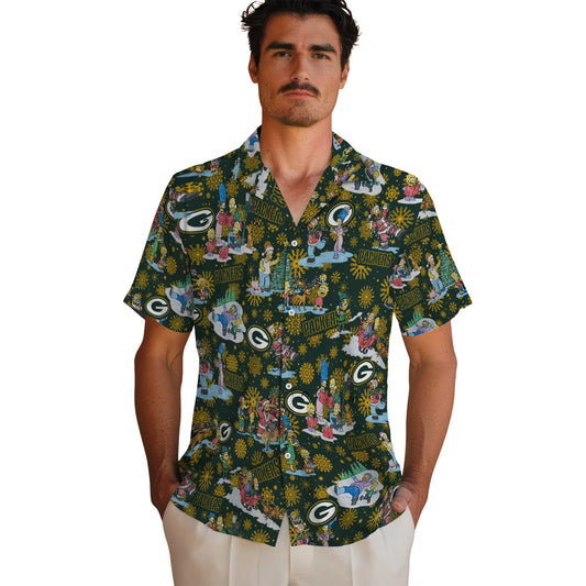 Green Bay Packers Hawaiian Shirt - Simpsons Christmas | Moonbestprint