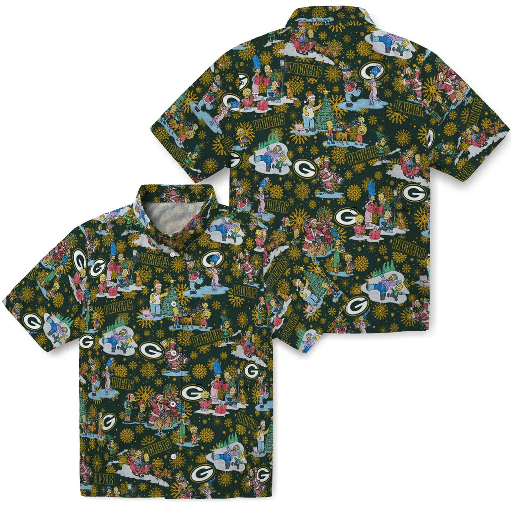 Green Bay Packers Hawaiian Shirt - Simpsons Christmas | Moonbestprint