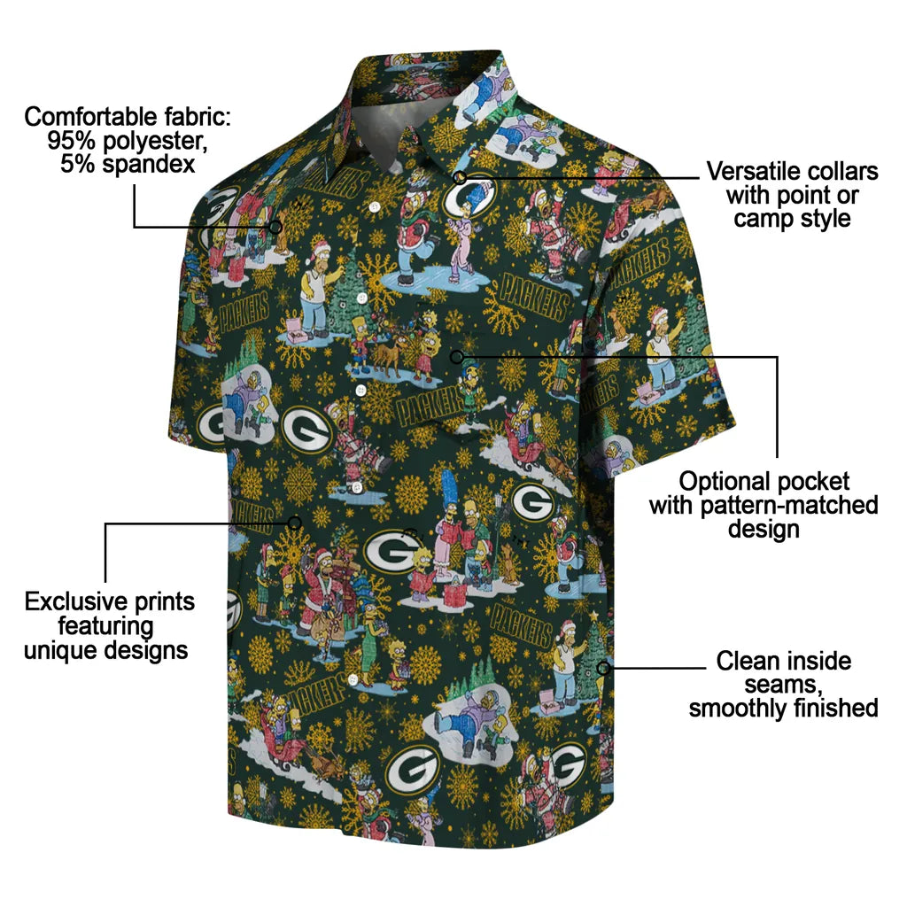 Green Bay Packers Hawaiian Shirt - Simpsons Christmas | Moonbestprint