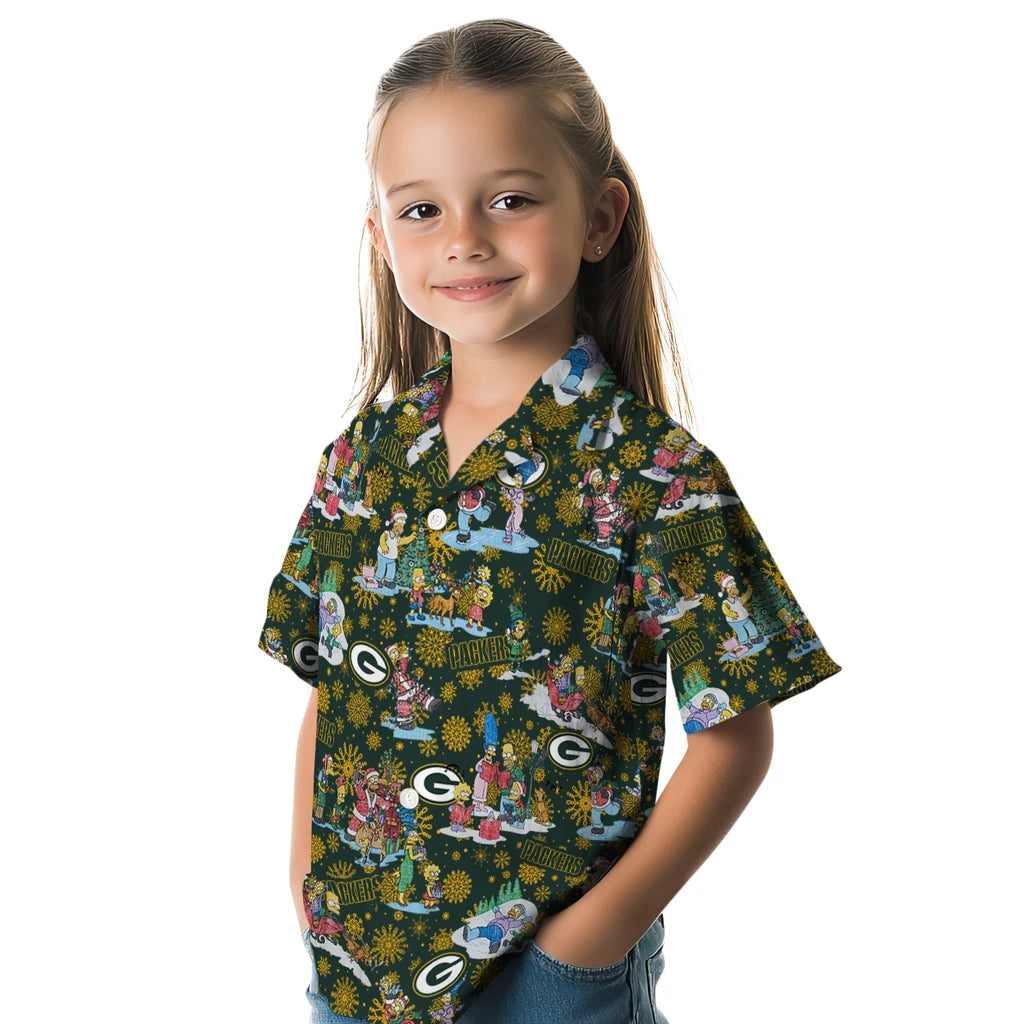 Green Bay Packers Hawaiian Shirt - Simpsons Christmas | Moonbestprint