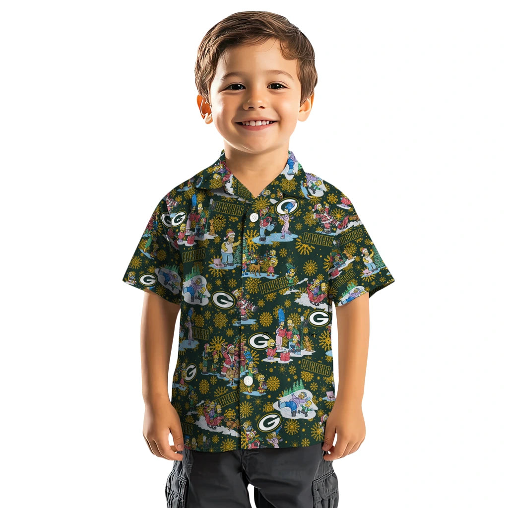Green Bay Packers Hawaiian Shirt - Simpsons Christmas | Moonbestprint