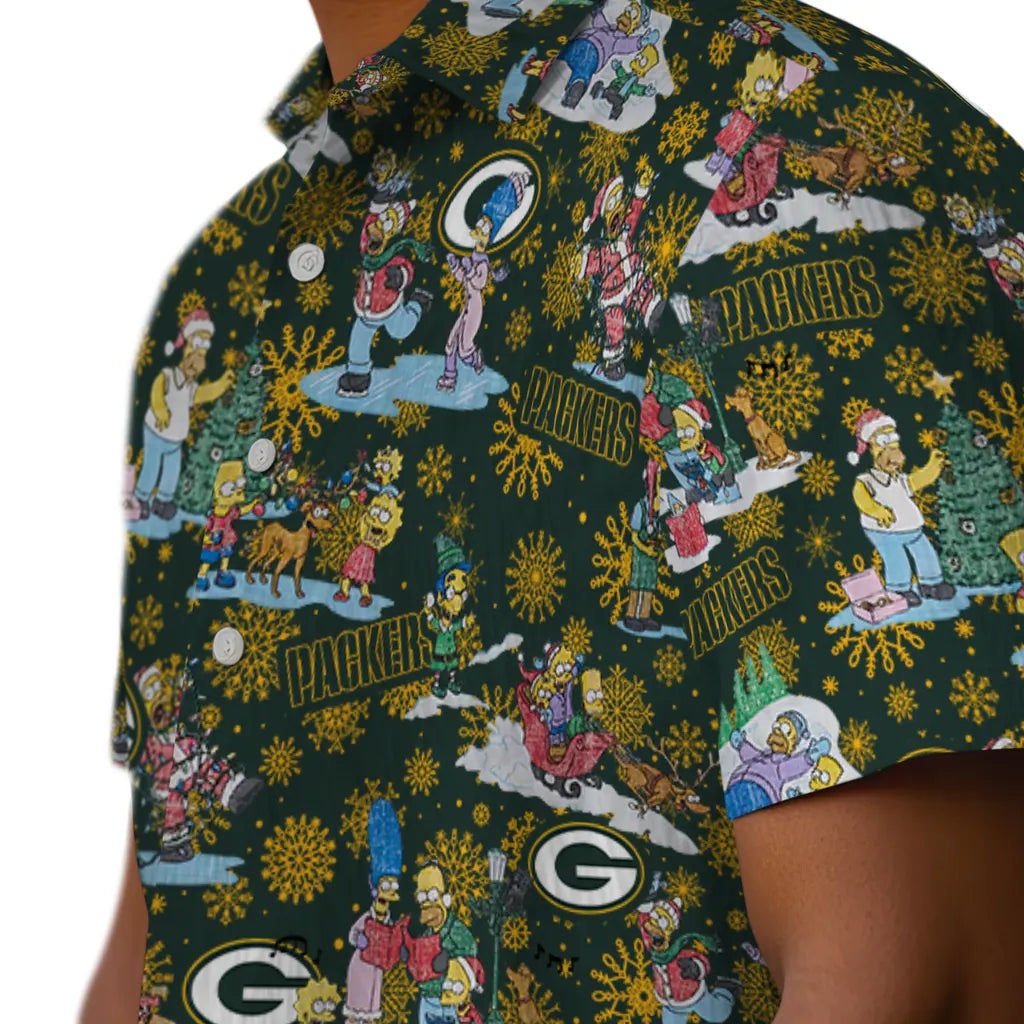 Green Bay Packers Hawaiian Shirt - Simpsons Christmas | Moonbestprint