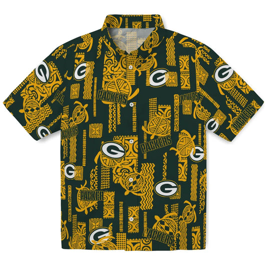 Green Bay Packers Hawaiian Shirt - Turtle Lines | Moonbestprint