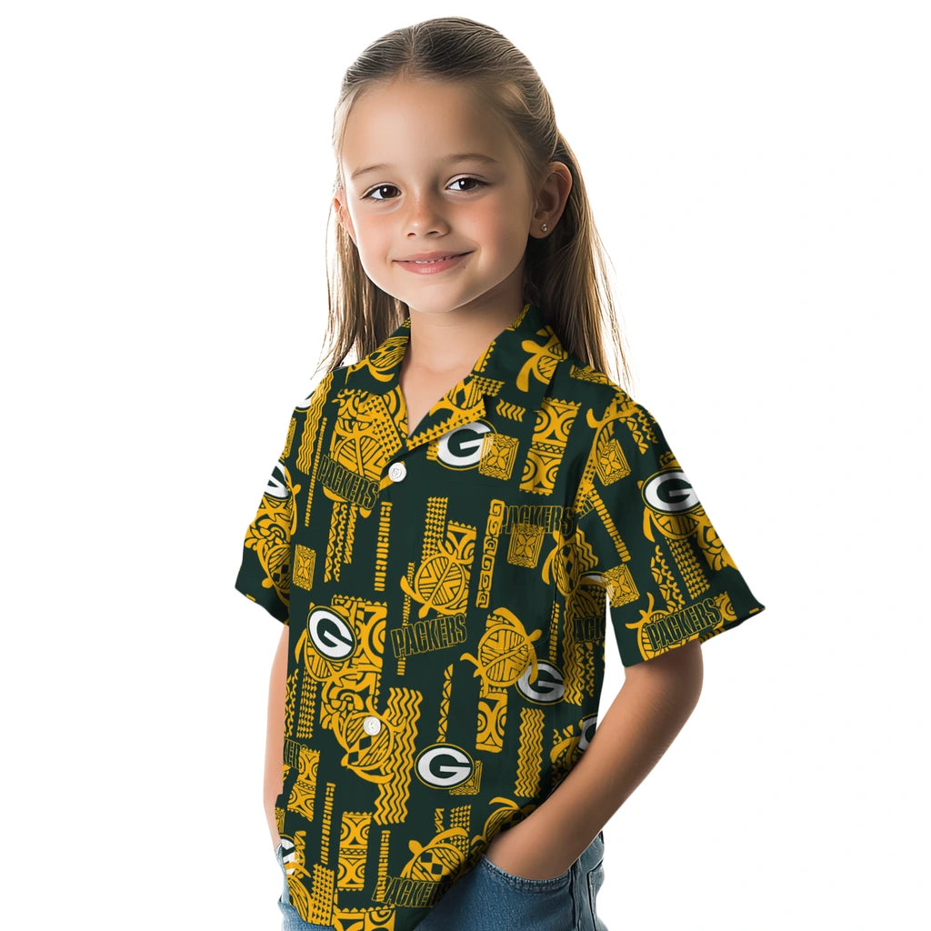 Green Bay Packers Hawaiian Shirt - Turtle Lines | Moonbestprint