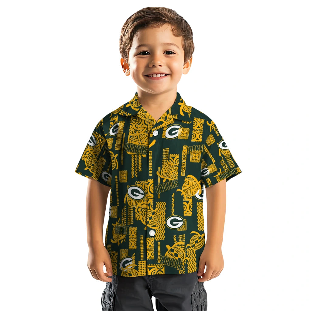 Green Bay Packers Hawaiian Shirt - Turtle Lines | Moonbestprint