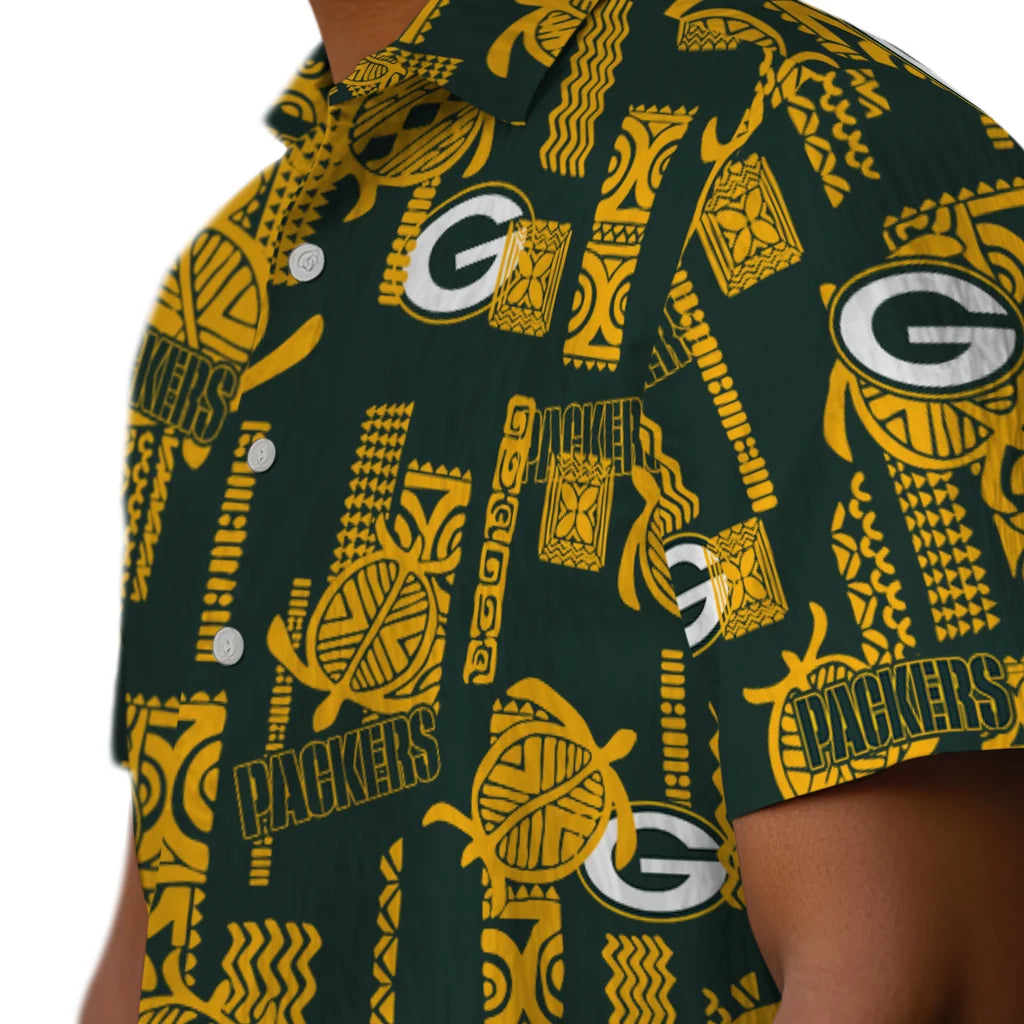 Green Bay Packers Hawaiian Shirt - Turtle Lines | Moonbestprint