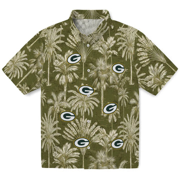 Green Bay Packers Hawaiian Shirt - Vintage Palm Tree | Moonbestprint