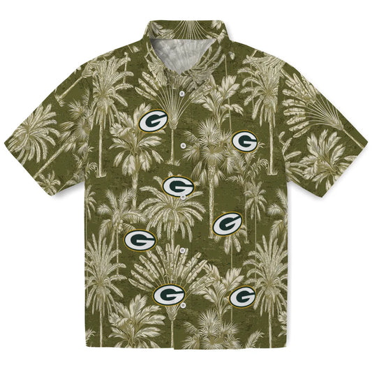 Green Bay Packers Hawaiian Shirt - Vintage Palm Tree | Moonbestprint
