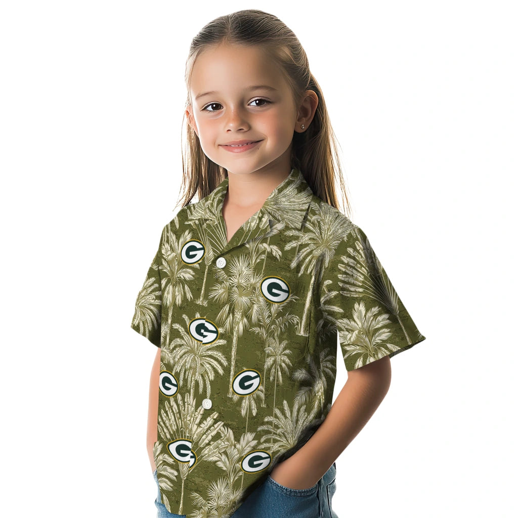 Green Bay Packers Hawaiian Shirt - Vintage Palm Tree | Moonbestprint