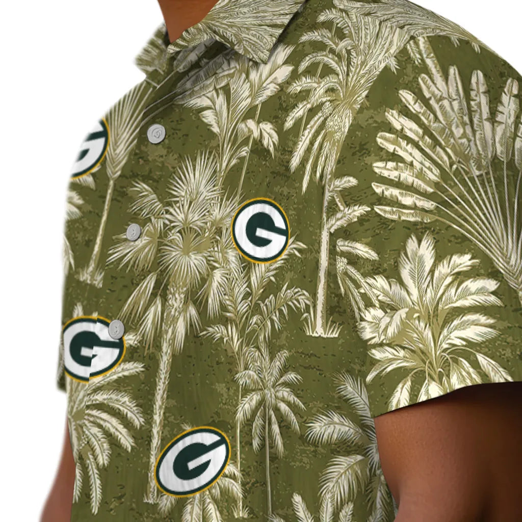 Green Bay Packers Hawaiian Shirt - Vintage Palm Tree | Moonbestprint