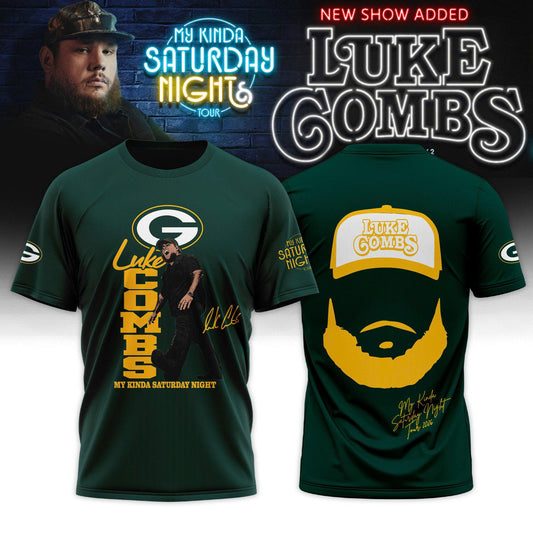Green Bay Packers x Luke Combs My Kinda Saturday Night Tour 2026 Limited Edition Tshirt | QK85 Moonbestprint