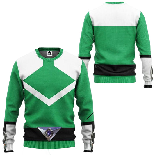 Green Power Rangers Time Force Costume Ugly Christmas Sweater ? Usalast