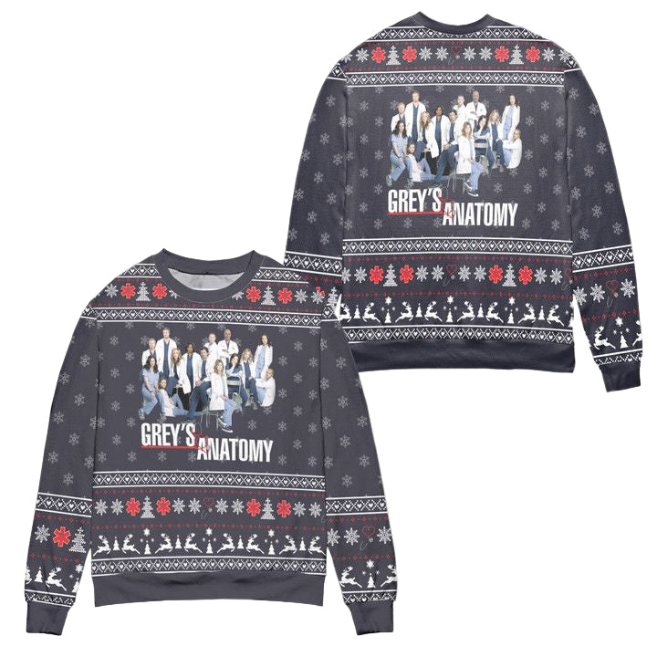 Greys Anatomy Characters Snowflake Pattern Ugly Christmas Sweater ? Usalast
