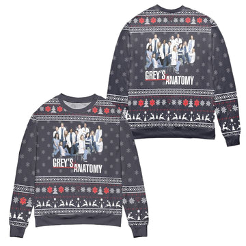 Greys Anatomy Characters Snowflake Pattern Ugly Christmas Sweater ? Usalast