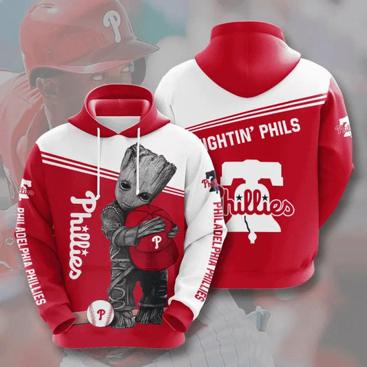 Groot Hold Personalized Philadelphia 3D MLB All Over Print Hoodie -Moonbestprint