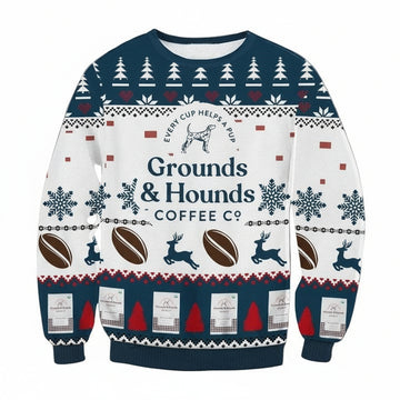 Grounds And Hounds Coffee Ugly Christmas Sweater 2022 ? Usalast