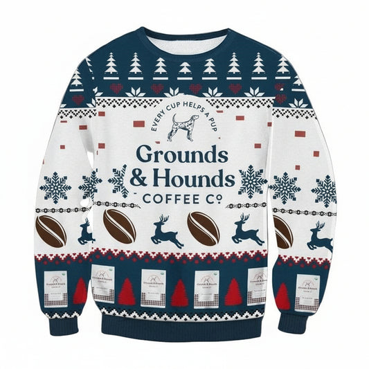 Grounds And Hounds Coffee Ugly Christmas Sweater 2022 ? Usalast