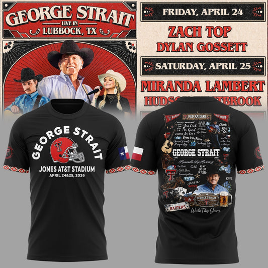 G.Strait 2026 "One Last Ride" tour at Lubbockâ€™s Jones AT&amp;T Stadium Shirt | BF20 Moonbestprint