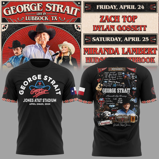 G.Strait 2026 "One Last Ride" tour at Lubbockâ€™s Jones AT&amp;T Stadium Shirt | HS53 Moonbestprint