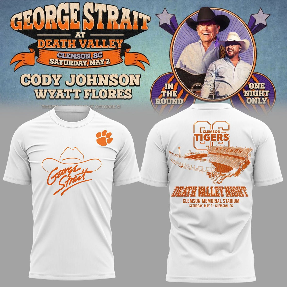 G.Strait 2026 "One-Night Only" Concert at Clemson Memorial Stadium Shirt | LW60 Moonbestprint