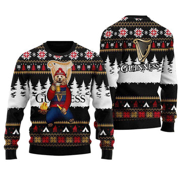 Guinness Bear Drinking Ugly Sweater – Moonbestprint