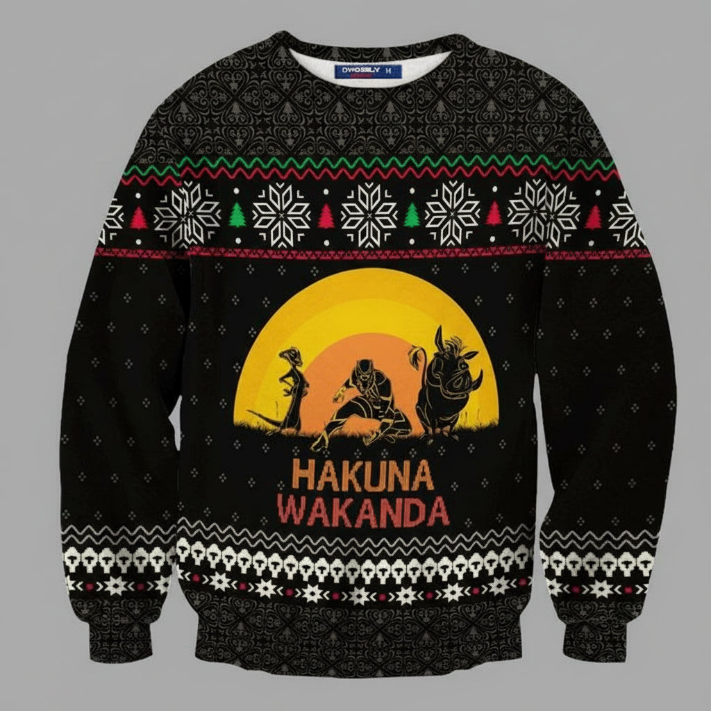 Hakuna Wakanda Xmas 3d Ugly Christmas Sweater ? Usalast