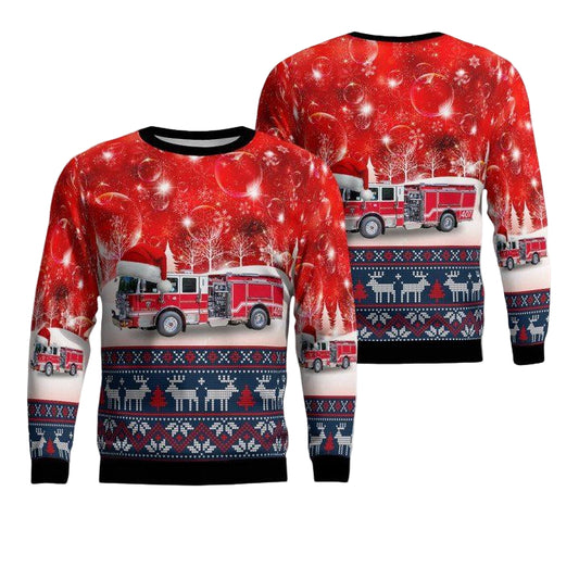 Hanover Virginia Hanover County Fire Emergency Medical Services Christmas Sweater 3D ? SS31 ? Usalast