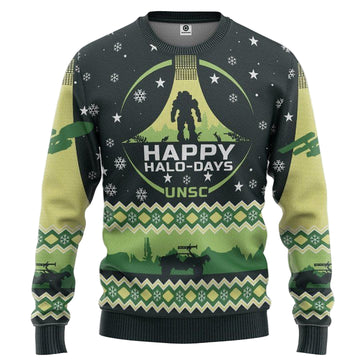 Happy Halo-Days Unsc Christmas Sweater ? Usalast