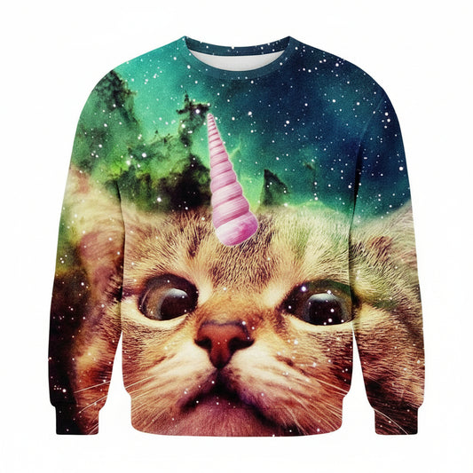 Harajuku Hoodies For Men Women Funny Print Lovely Ice Cream Cone Cat Pullover 3D Sweaters Autumn Tops Clothes Sh5506 ? Usalast