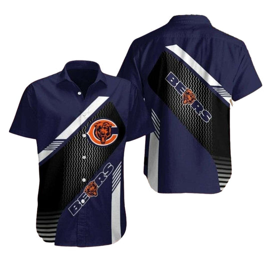 harp Stripes Chicago Bears Sleek Hawaiian Shirt - Moonbestprint