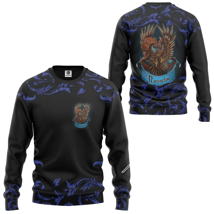 Harry Potter Ravenclaw House Logo Paisley Pattern Ugly Christmas Sweater ? Usalast