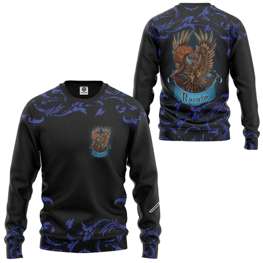 Harry Potter Ravenclaw House Logo Paisley Pattern Ugly Christmas Sweater ? Usalast