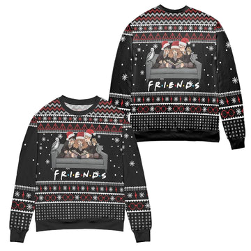 Harry Potter x Friends Snowflake Pattern Ugly Christmas Sweater ? Black ? Usalast
